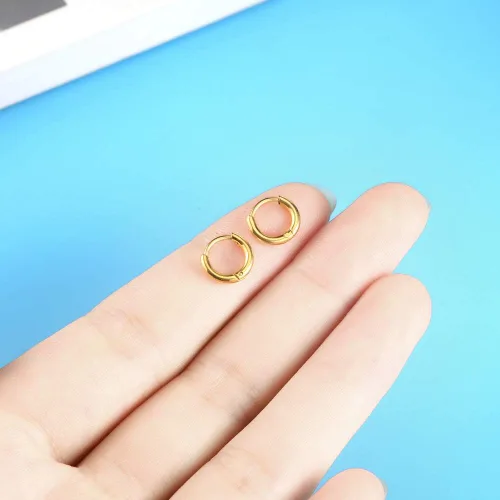 Miniatura 2 de Aretes de acero inoxidable 316L, argollas de 1564, 516, 2564, 716, 1532 y 3564 pulgadas, arracadas hipoalergénicas, para el cartílago, hélix