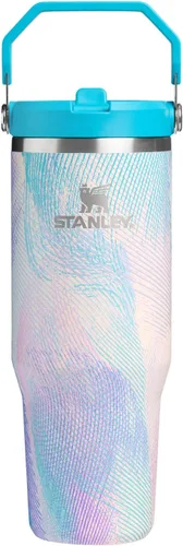 Miniatura 116 de Stanley IceFlow - Vaso con pajilla abatible con asa, de 20 onzas, tapa giratoria y popote abatible, botella de agua resistente a fugas, acero