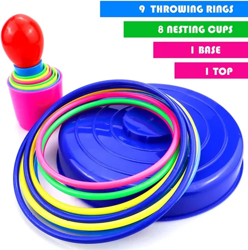 Miniatura 2 de TCOTBE Juego de juegos, para niños, fiesta de cumpleaños, suministros de juegos para interiores y exteriores, juegos de lanzamiento de plástico