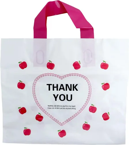 Miniatura 12 de 50 bolsas de plástico de 9.8 x 11.8 pulgadas, bolsas de compras al por menor, bolsas de boutique con asas, hermoso día (más patrones disponibles)