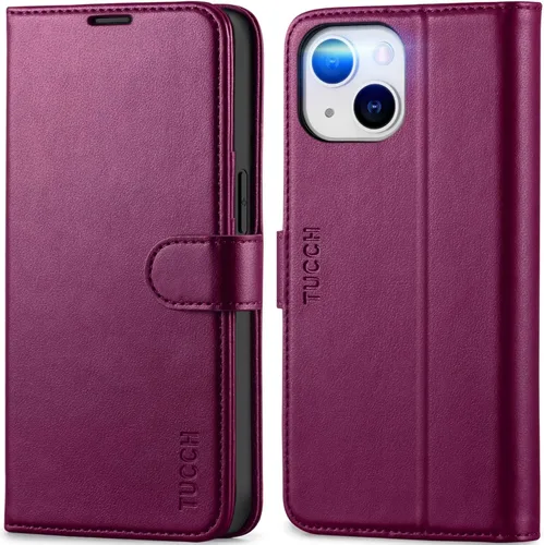 Miniatura 10 de TUCCH Funda Tipo Billetera para iPhone 13 (6.1") 2021, con Bloqueo RFID, con Soporte para 3 Tarjetas, de Piel Sintética, Tipo Folio