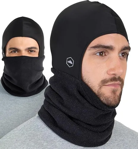 Calentador de cuello de invierno, pasamontañas de forro polar, máscara de esquí para hombres y mujeres, máscara facial de invierno para clima frío,