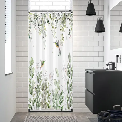 Miniatura 42 de HVEST Cortina de ducha geométrica rosa con ganchos, cortina de ducha moderna geométrica abstracta gris y blanco para baño, 72 x 72 pulgadas, juego