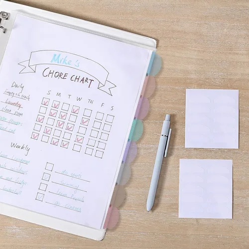Miniatura 9 de Mr. Pen - Protectores de hojas transparentes con pestañas, 8 pestañas, 2 juegos, divisores de plástico transparente para carpeta de 3 anillas