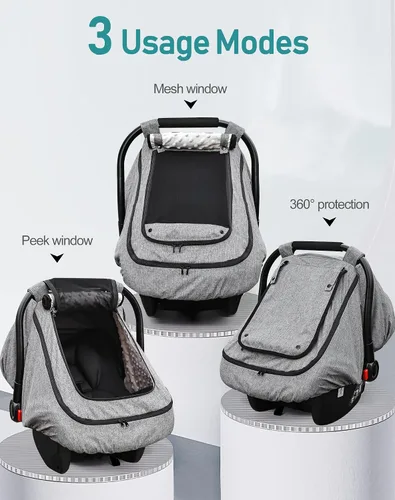 Miniatura 6 de YVMVDV - Funda impermeable para asiento de automóvil para bebé, funda de asiento de automóvil patentada para clima frío para bebés, cubierta