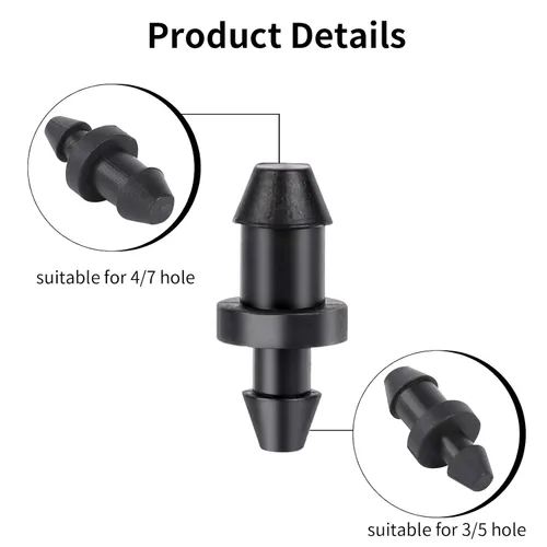 Miniatura 3 de 100 tapones de riego por goteo de 1/4 de pulgada, tubos de riego por goteo de 1/4 pulgadas, tapones de extremo negro para riego por goteo