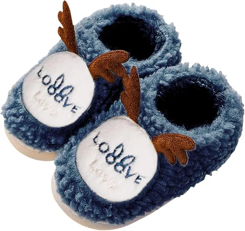 Pantuflas de peluche de suela antideslizante ideales para el invierno, disponibles en diferentes colores y modelos de animalitos, para niños y niñas