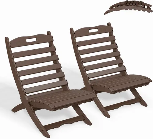 Miniatura 19 de GREENVINES Silla plegable Xavier Wave Sillas Adirondack portátiles Plástico HDPE Silla para fogata para todo tipo de clima Aqua