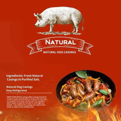 Miniatura 2 de Carcasas naturales HOG para hacer salchichas, salchichas duraderas y resistentes al desgarro, hacen 35-175 libras (1.5 libras (hace 105 libras)