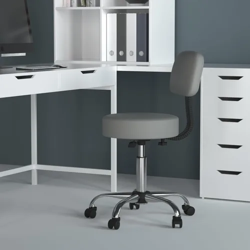 Miniatura 2 de Taburete médico Boss Office Products, cómodo, en color beige, Tela, Gris