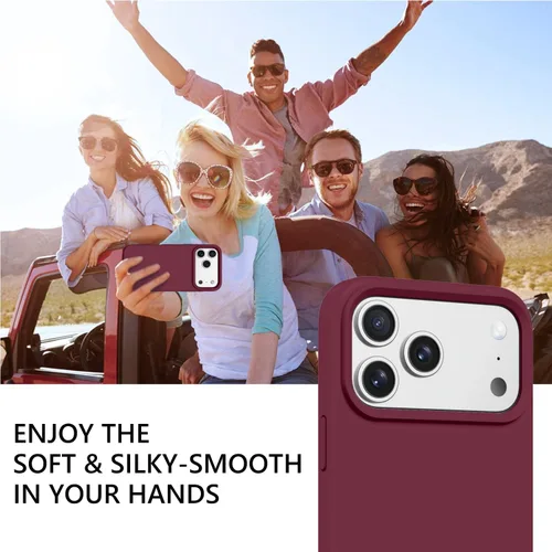Miniatura 227 de GUAGUA Funda compatible con iPhone 17 Pro Max de 6.9 pulgadas, silicona líquida, goma de gel suave, delgada, forro de microfibra delgada
