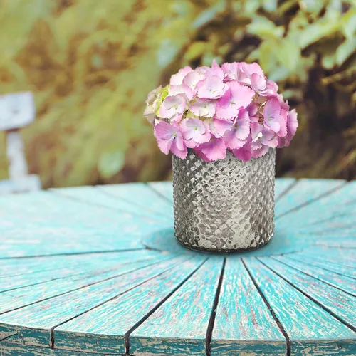 Miniatura 4 de Serene Spaces Living Jarrón de plata envejecida, mediano, hermoso cristal de mercurio en un jarrón, uso para bodas, fiestas, eventos, decoración