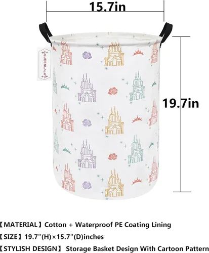 Miniatura 2 de QUEENLALA Cesta de almacenamiento grande, cesta de lavandería, baño, decoración del hogar, cesta de almacenamiento redonda plegable, para niños