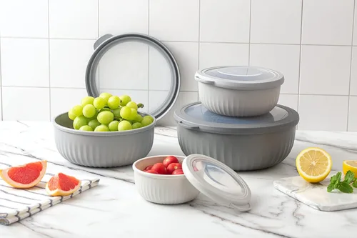 Miniatura 28 de COOK WITH COLOR Tazones de preparación con tapas - Juego de tazones pequeños de mezcla de plástico anchos y profundos anidables con tapas, juego
