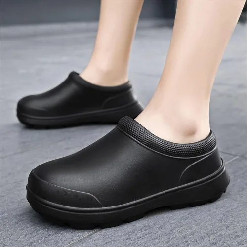 Miniatura 2 de Zapatos de chef para hombre, antideslizantes, a prueba de agua, zapatos de trabajo para hombre, cómodos zapatos de enfermería para jardinero