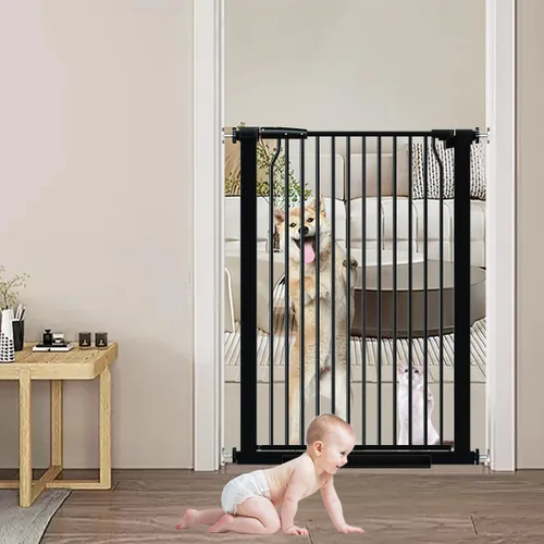 Miniatura 7 de Puerta de bebé extra alta de 41 pulgadas con puerta, puertas de perro de 29.6 a 40.5 pulgadas de ancho para puertas, escaleras, puerta grande