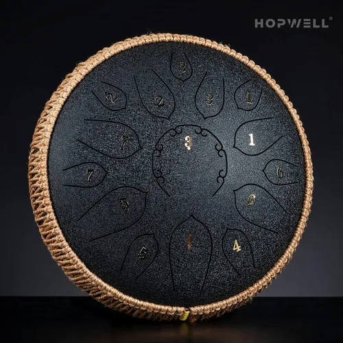 Miniatura 2 de HOPWELL Tambor de Lengua de Acero - Tambor de Lengua de 15 Notas de 12 Pulgadas - Instrumentos de Percusión - Tambor Hand Pan con Libro de Música