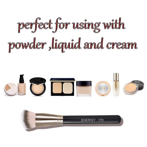 Miniatura 6 de ENERGY Brocha de base para maquillaje líquido, cepillo bronceador sintético profesional para cobertura completa, crema en polvo, cosméticos, mezcla