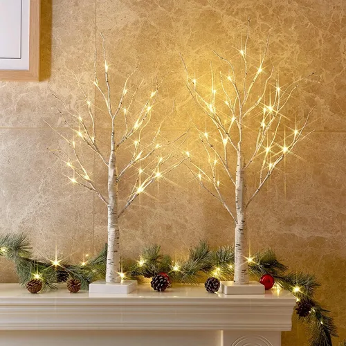 Miniatura 13 de PEIDUO Árbol de luces de hadas, 108 árboles iluminados LED para decoración interior, árbol de Navidad con 9 modos y temporizador, árbol de espíritu