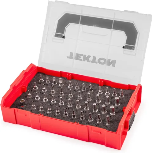 Miniatura 2 de TEKTON Juego de dados de broca de 1/4 pulgadas con mini caja de herramientas de apilamiento (44 piezas) SHB90700