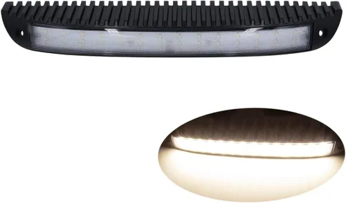 Raycharm - Lámpara de trabajo LED de perfil bajo para RV de 15.4", con haz de inundación enfocado de 40° hacia abajo, luz blanca cálida de 3000K,