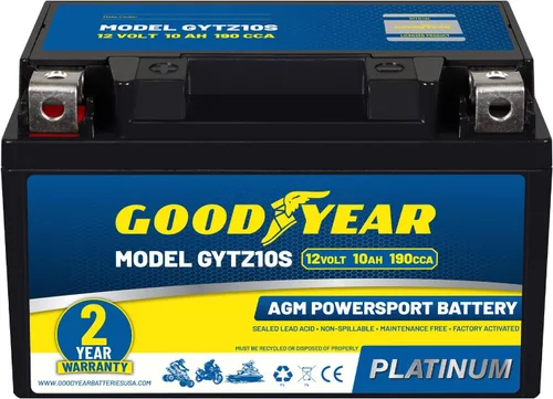 Miniatura 22 de Goodyear GYTX4L - Batería AGM de 12 voltios 4 AH, 50 CCA, recargable de alto rendimiento, sin mantenimiento, SLA - AGM para motocicleta, ATV, UTV, 4