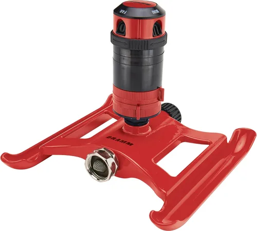 Dramm ColorStorm - Aspersor de transmisión por engranajes sobre base de metal resistente y duradera, 4 patrones, ideal para áreas pequeñas, medianas
