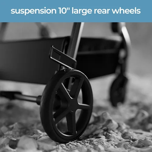 Miniatura 7 de Mompush Cochecito de bebé, convertible 2 en 1 con opción de moisés, compatible con asiento de automóvil infantil, incluye adaptador, cochecito Negro