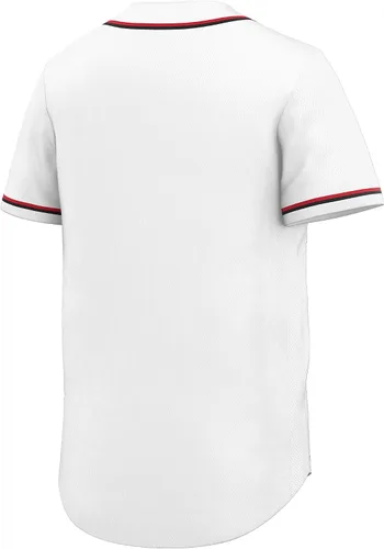 Miniatura 3 de KXK Camiseta de béisbol en blanco para hombre, casual, con botones, manga corta, uniforme deportivo de equipo activo