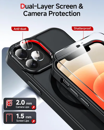 Miniatura 2 de LeYi para iPhone-12 Mini Funda/iPhone-13 Mini Fundas de Teléfono:[ Protector de Pantalla X2+ Funda para Cámara X2] Compatible con Magsafe para TP