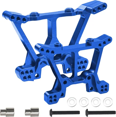 Piezas de actualización de torre de choque delantera y trasera de aleación de aluminio compatibles con 1/10 Traxxas Slash 4x4 4WD RC Car Reemplazo