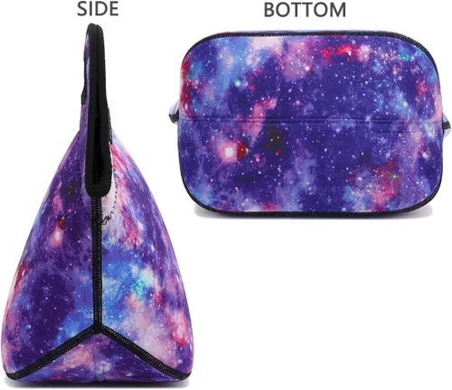 Miniatura 5 de FlowFly - Lonchera infantil de neopreno, minibolsa suave aislada, minihielera, bolsa térmica para comida para niños, niñas, hombres, mujeres, Galaxia
