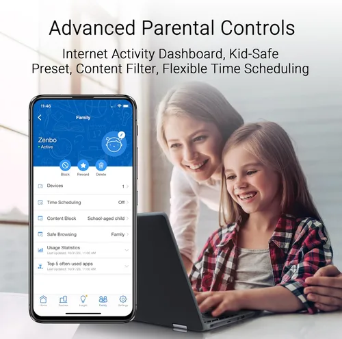 Miniatura 8 de ASUS ZenWiFi BT10 Tri-Band WiFi 7 Mesh, 18 Gbps, 6000 pies cuadrados (2pk), puertos duales 10G, seguridad y controles parentales incluidos, Smart