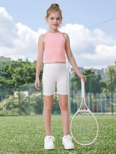 Miniatura 6 de Resinta Paquete de 6 pantalones cortos de ciclismo para niñas, ropa de verano, multicolor