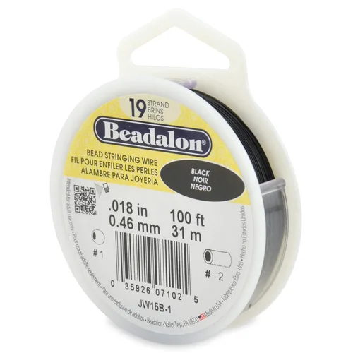 Miniatura 29 de Beadalon Alambre de cuerda de cuentas de acero inoxidable de 19 hebras, 0.018 pulgadas / 0.018 in, bronce, 100 pies / 101.7 ft