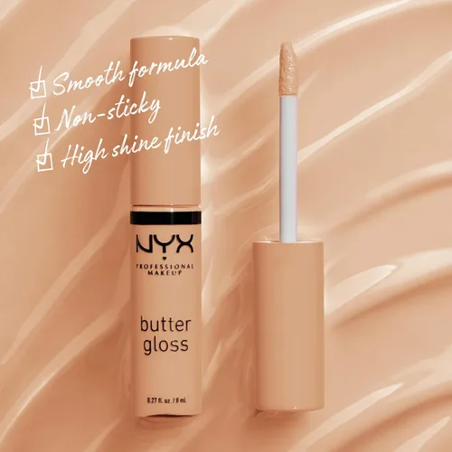 Miniatura 2 de NYX MAQUILLAJE PROFESIONAL Brillo de mantequilla, brillo de labios no pegajoso - Fortune Cookie (True Nude)