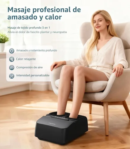 Miniatura 2 de MOUNTRAX Máquina Masajeador de Pies con Calor, Masajeador de Pies para Fascitis Plantar, Dolor de Neuropatía, Masajeador de Pies Shiatsu con Control