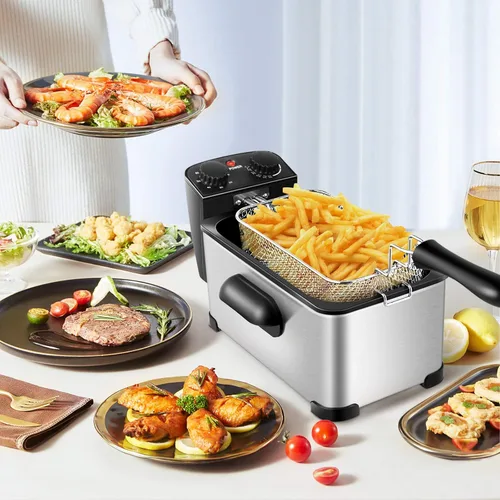 Miniatura 9 de ARLIME Freidora con canasta, freidora eléctrica de 3.2 cuartos de galón con temperatura y temporizador ajustables, recipiente de aceite extraíble