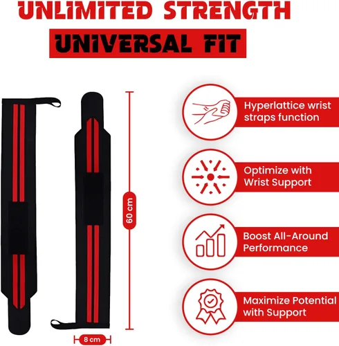 Miniatura 3 de Paquete de 2 pulseras de levantamiento de pesas ilimitadas para entrenamiento de gimnasio, hombres y mujeres, prevenir lesiones y mejorar tu