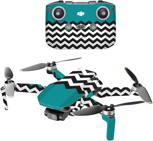 Miniatura 9 de MightySkins - Compatible con DJI Mini 2 Dron portátil - Chevron turquesa Funda protectora de vinilo duradera y única Fácil de aplicar y cambiar