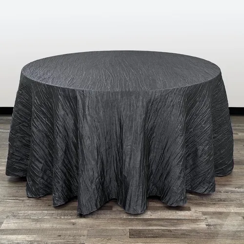 Miniatura 41 de Your Chair Covers - Mantel redondo de tafetán arrugado de 132 pulgadas - Mantel de comedor color champán, brillante aplastado para bodas, fiestas