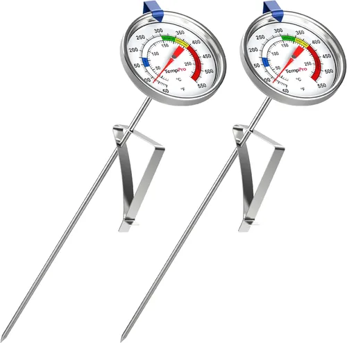Miniatura 8 de ThermoPro Termómetro para Dulces con Clip para Olla, Sonda Larga de 9 Pulgadas Termómetro de Aceite para Fritura Profunda para Freír y Hacer Dulces