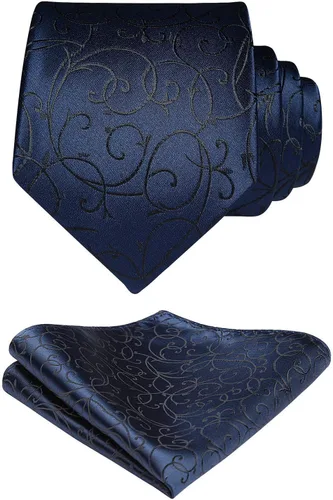 Miniatura 270 de Corbatas florales tejidas clásicas para hombre, corbata cuadrada de bolsillo, corbatas formales para hombres, boda con pañuelo