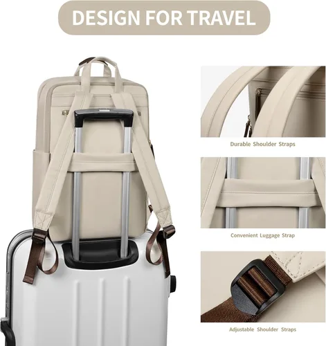 Miniatura 5 de GOLF SUPAGS Mochila de viaje para laptop para mujer, antirrobo, delgada, duradera, bolsa de libros para computadora de negocios, bolsa