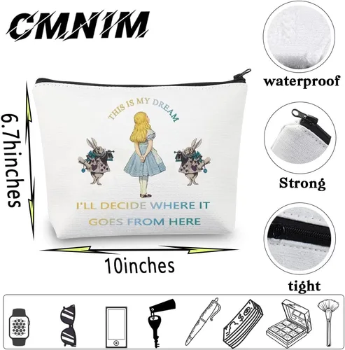 Miniatura 3 de CMNIM Bolsa de maquillaje con diseño de cuentos de hadas, con texto en inglés "This Is My Dream" (This Is My Dream), inspiradora, Bolsa
