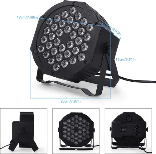 Miniatura 6 de Luces de DJ, 1 paquete de 36 luces LED par luces de escenario con control remoto activado por sonido y control DMX, luces de iluminación