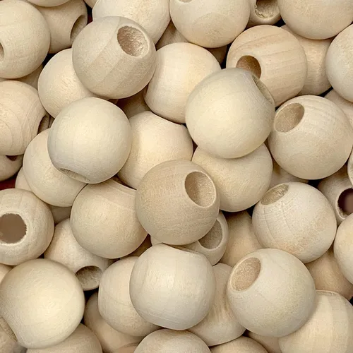 Miniatura 8 de 200 cuentas de madera con agujero grande para macramé, manualidades, joyas, manualidades, guirnaldas y borlas (11 x 13 marrón)