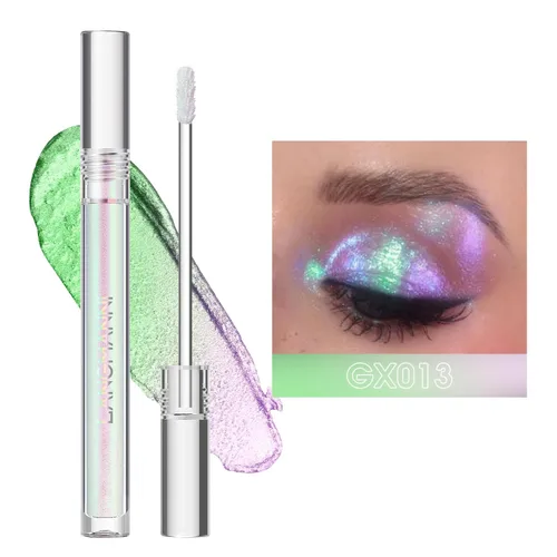 Miniatura 3 de Sombra de Ojos Líquida Metálica Camaleón, Looks de Ojos Multidimensionales, Sombras de Ojos Multicromo con Purpurina Holográfica de Larga Duración