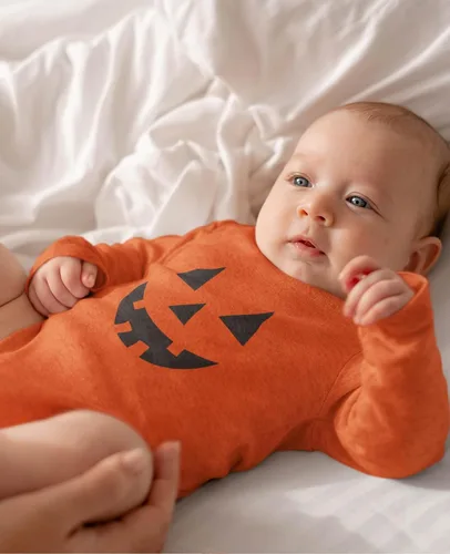 Miniatura 2 de Tstars Cute Little Pumpkin Outfit Halloween Infant Jack O' Lantern Baby Bodysuit