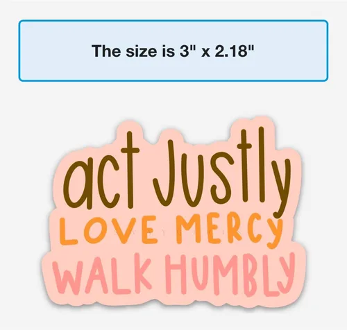 Miniatura 6 de Swaygirls Pegatina cristiana Adhesivo de fe religiosa Actúa con justicia, ama la misericordia, camina humildemente Calcomanías de Dios o Jesús
